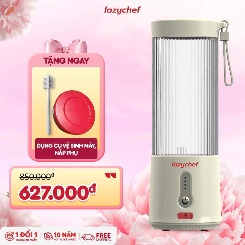 [KOC] Máy Xay Bỏ Túi 3IN1 Tích Điện Tiện Lợi Lazychef 450ml, Máy Xay Sinh Tố Không Dây, Cầm Tay Đa Năng, 6 Lưỡi Dao Kép Răng Cưa Inox, Bảo Hành 12 Tháng, Hỗ Trợ Kỹ Thuật 10 Năm