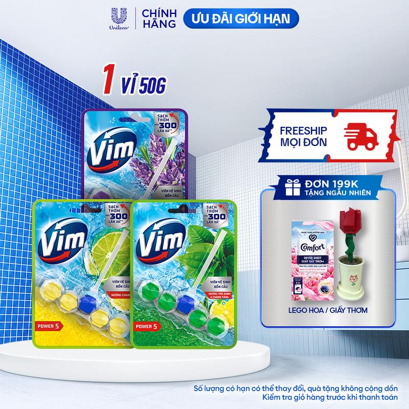 Viên Treo Vệ Sinh Bồn Cầu Vim Power 5 Hỗ Trợ Sạch Thơm