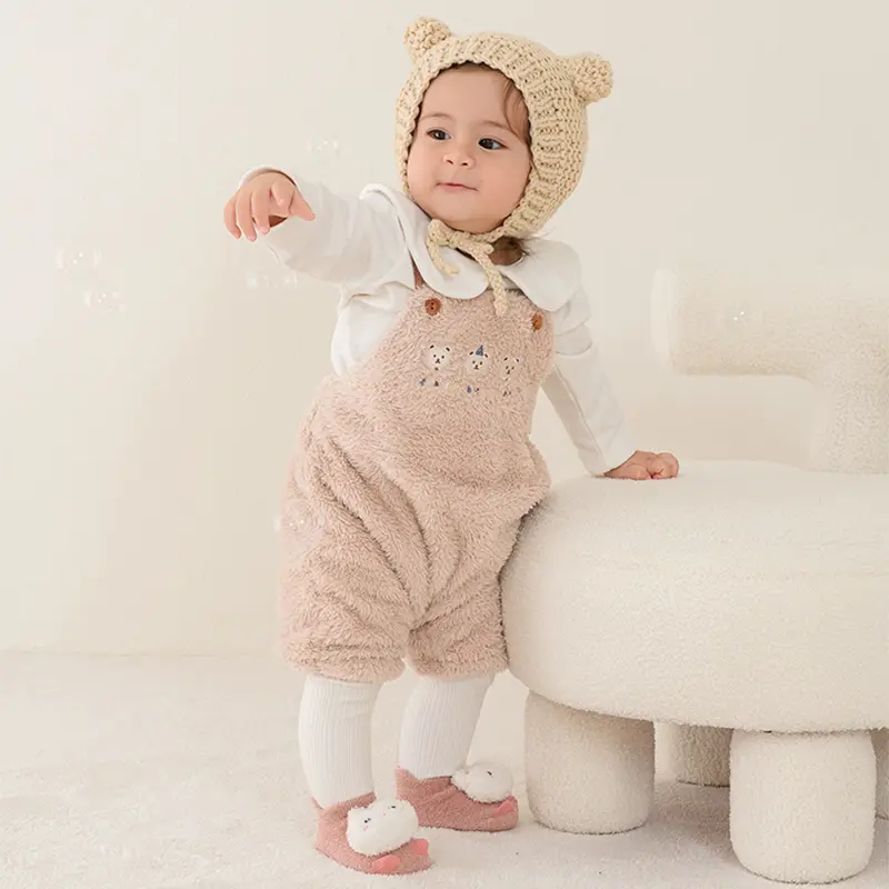 Vớ Đi Bộ Mùa Đông Cho Em Bé Chất Liệu Lông Cừu San Hô, Ấm Áp, Vớ Thuyền Cho Trẻ Em, Thiết Kế Búp Bê Hoạt Hình, Vớ Đi Trong Nhà Chống Trượt Cho Trẻ Sơ Sinh 6