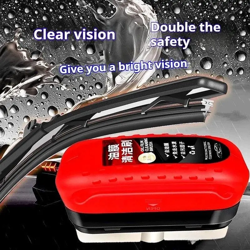 Car glass oil stain removal brush / Multifunctional cleaning brush suitable for cleaning water stains, oil film, dirt, etc. on car glass / Easy to use, easy to clean, escort your safe travel pembersih  cermin  kereta