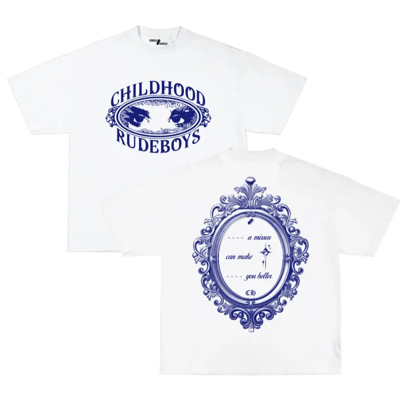 CHILDHOOD Kaos Tshirt Boxy Oversize Rude Boys Putih Pria Wanita 0