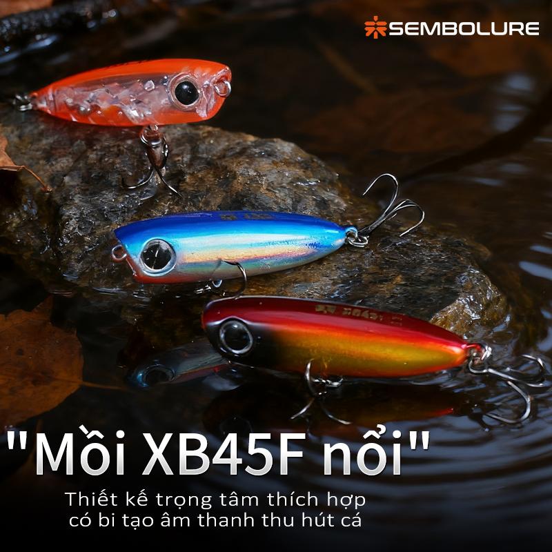 SEMBOLURE Mồi Pop XB45F action đẹp thu hút cá có bi tạo âm thanh thu hút cá mồi câu lóc chẽm mồi câu lure câu cá fishing thiết kế trọng tâm thích hợp