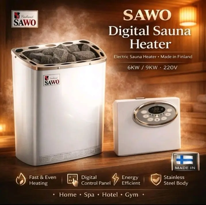 SAWO Sauna Digital Heater | Pemanas Sauna Electrik | Tungku Sauna | 6 kW / 9 kw | Made in Finland