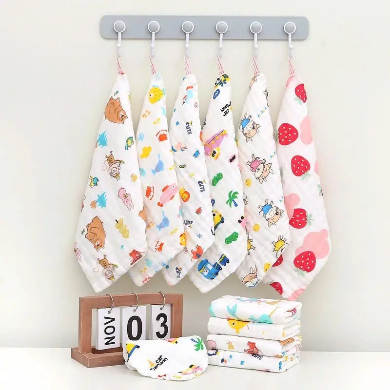 Khăn xô nhăn 6 lớp 100% cotton siêu mềm, khăn rửa mặt cho bé hàng xuất khẩu