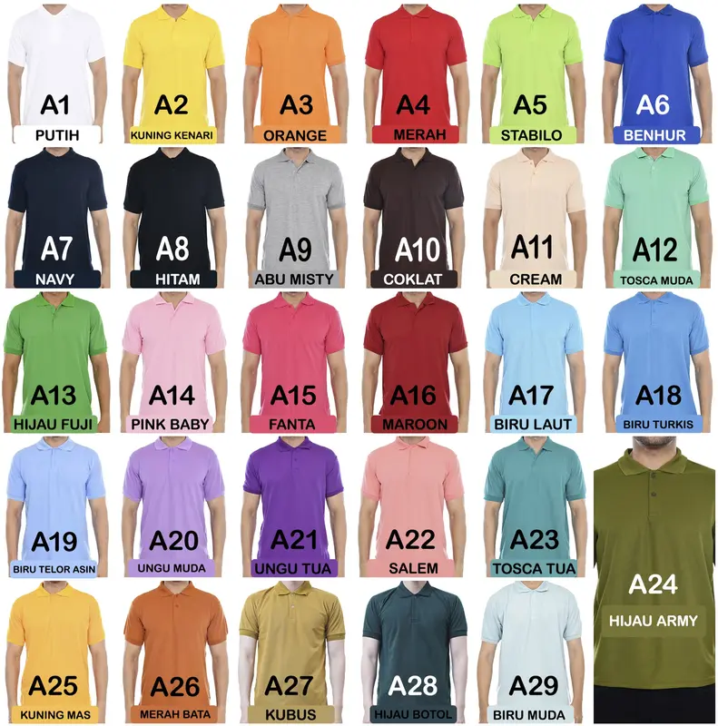 Kaos Polo Seragam Merah Bata Kerah Abu / Kaos Kerah / Poloshirt / Polo Shirt Pendek Bordir Sablon Logo Cewek Cowok Muda 2