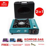 Gambar SPEEDS Kompor Gas Portabel 2in1 Portable Stove Kompor Masak Camping Outdoor Indoor Ringan LX 003-3616 - 003-600 PANCI SET dari Speedshome Kota Surabaya 1 Tokopedia