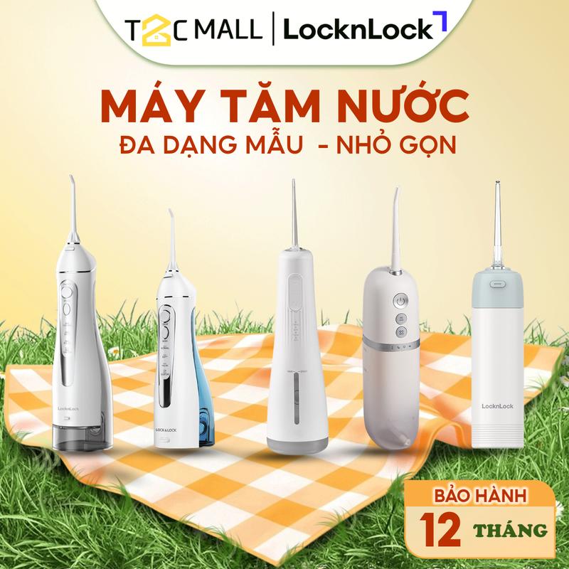 Máy tăm nước LocknLock Màu xám ENR166GRY 300ml, 3 loại đầu tăm 4 chế độ, sử dụng đến 20 ngày T2C Mall Nữ Women tam  nuoc chorang nieng