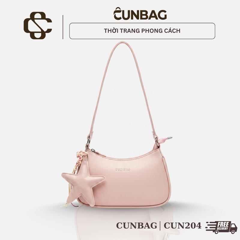 (Tặng Kèm Charm) Túi Đeo Vai Nữ Phong Cách Hàn Quốc Túi Kẹp Nách Da Bóng Cao Cấp Dễ Thương CUN204