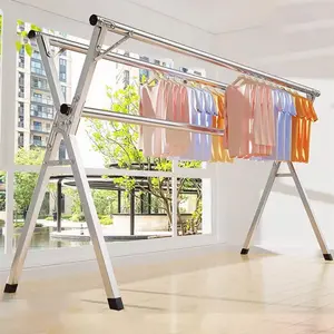 YUNU/ SUS-304 Jemuran Baju Stainless Steel 240cm Tahan Karat Jemuran Lipat Portable Pengering Pakaian