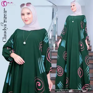 Gamis Kaftan Claudya Jumbo Ld 170 Busui Rayon Premium Terbaru Kekinian Bisa untuk segala acara