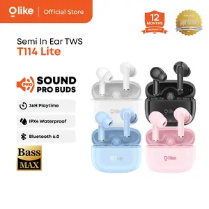 [BEST SELLING] Olike TWS T114 Lite Bass Max 32H Playtime & 36H Playtime Smart Touch Control Earphone Bluetooth V6.0 IPX4 Water Resistant In-Ear Stereo Hitam Putih Garansi 1 Tahun