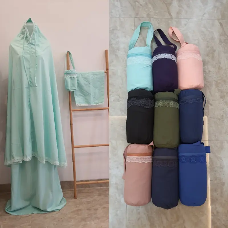 Mukena travel tube 2in1 free sajadah muslim dewasa Mukenah Nyaman Atasan Panjang 3
