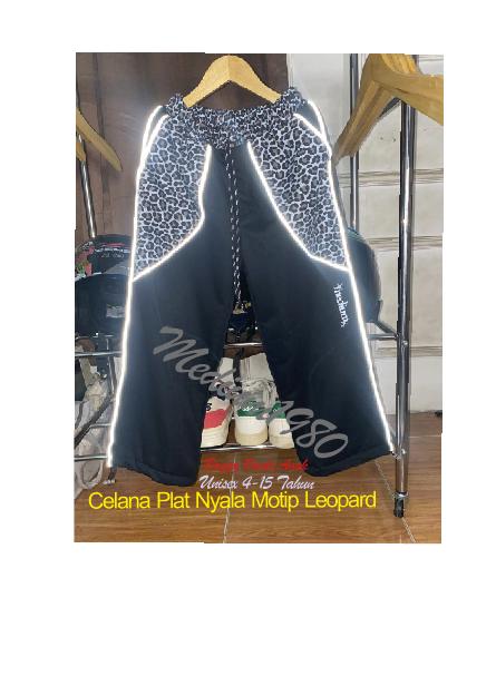 Celana Skena Baggypants Terbaru Motif Leopard Plat Nyala/Reflektif Unisex Anak Laki-Laki/Perempuan Usia 4-15 Tahun Premium Medium1980