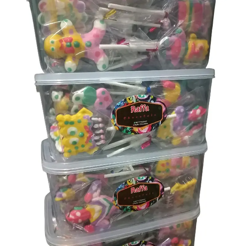 Kemasan box isi 25pcs coklat karakter permen paku 0