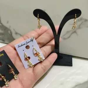 anting gold berbentuk permata yng elegan