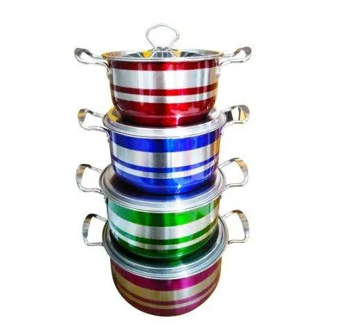 PRODUK TERBARU!! PANCI SET PELANGI STAINLESS - PANCI SUSUN SET UKURAN 20/22/24/26CM - PANCI WARNA WARNI HIQH QUALITY TEBAL