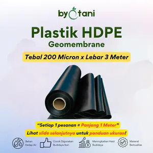 Plastik HDPE Geomembrane Tebal 200 Micron Lebar 3 Meter