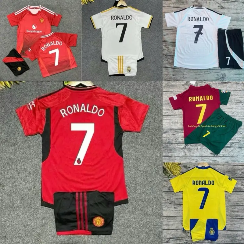 Áo bóng đá trẻ em Ronaldo - Chất liệu Mè Thái cao cấp - Không nhăn, không xù, không phai - Cho Bé Top