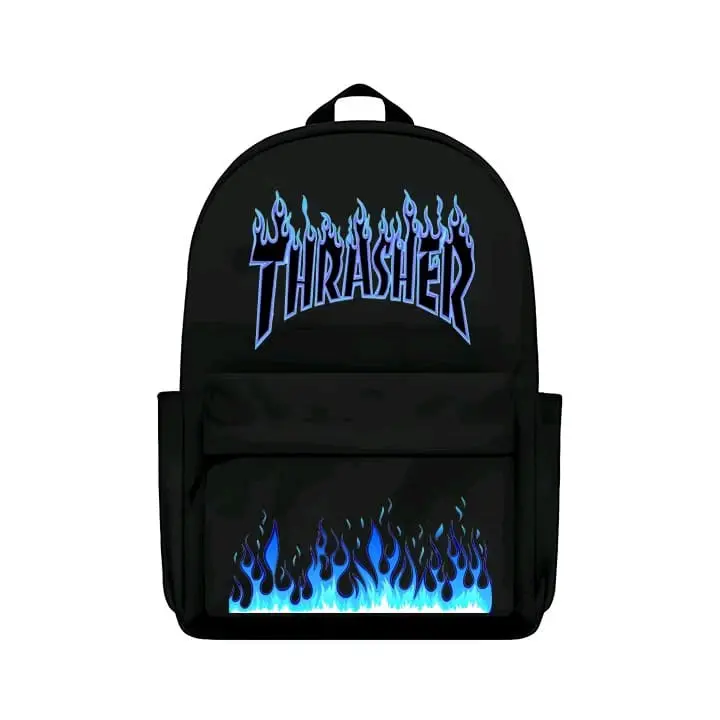 Tas RANSEL SEKOLAH dan Perempuan Pria Remaja SD SMP SMA Terbaru Gambar Thrasher Kekinian Terlaris COD (Bisa Bayar di Tempat) Hitam Canvas Laptop