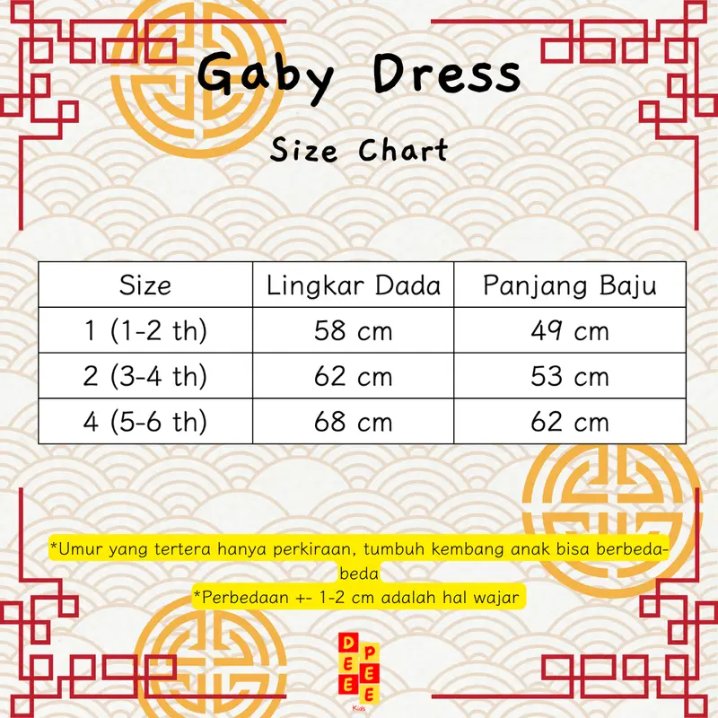 Gaby dress red bamboo 1-6 tahun terusan imlek anak perempuan deepeekids 1