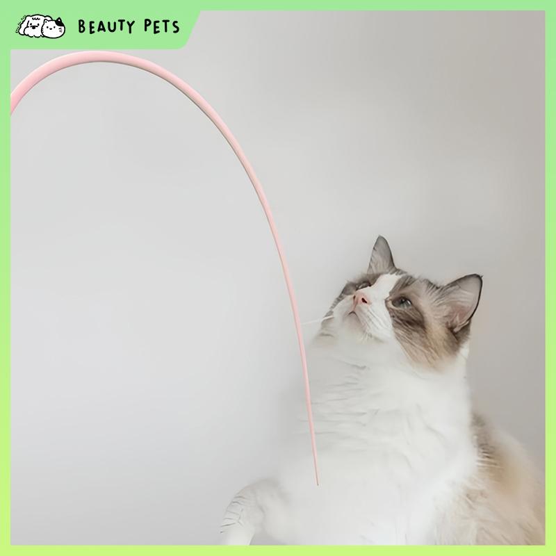 BP-020204 Pet Mainan Kucing Buntut Tikus Cicak Mouse Tail Silicone Cat Teaser Pet Mainan Interaksi Tongkat 3