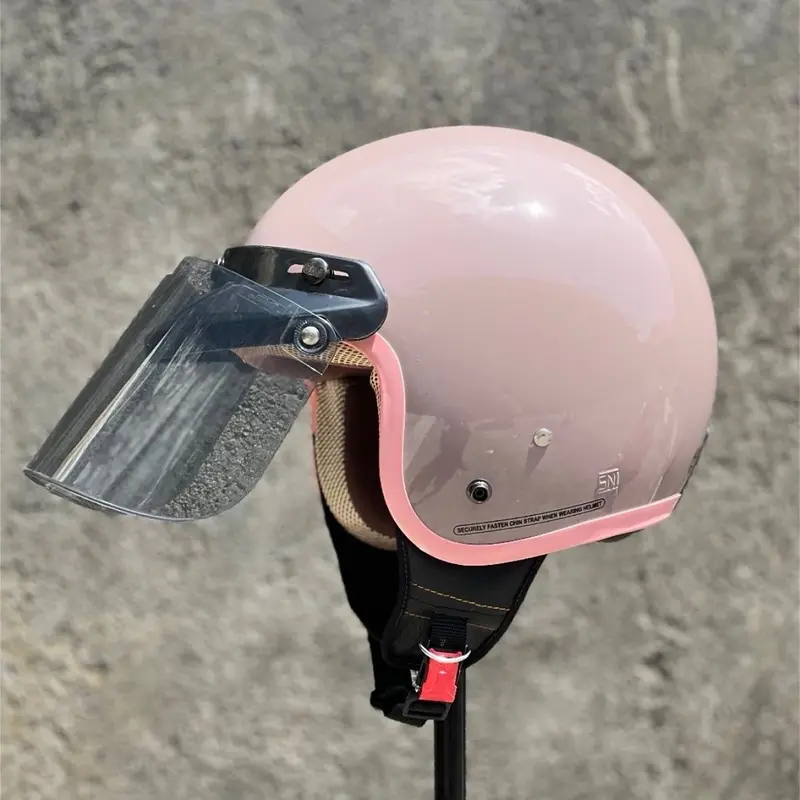Helm bogo dewasa list pink pria wanita kaca datar Motorcycle 0