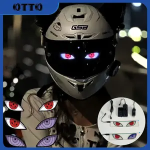 【OTTO】Lampu mata dekoratif LED keren universal untuk mobil/motor dengan stiker dan kabel penghubung, lampu mata bergerak model flash, lampu depan motor, lampu hias helm, lampu belakang mobil, lampu mata setan Motorcycle Car