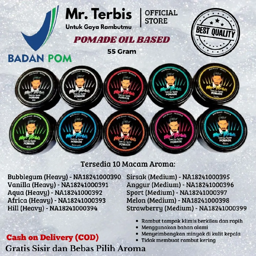 POMADE OIL BASED MR.TERBIS 55 GRAM Perawatan Vitamin