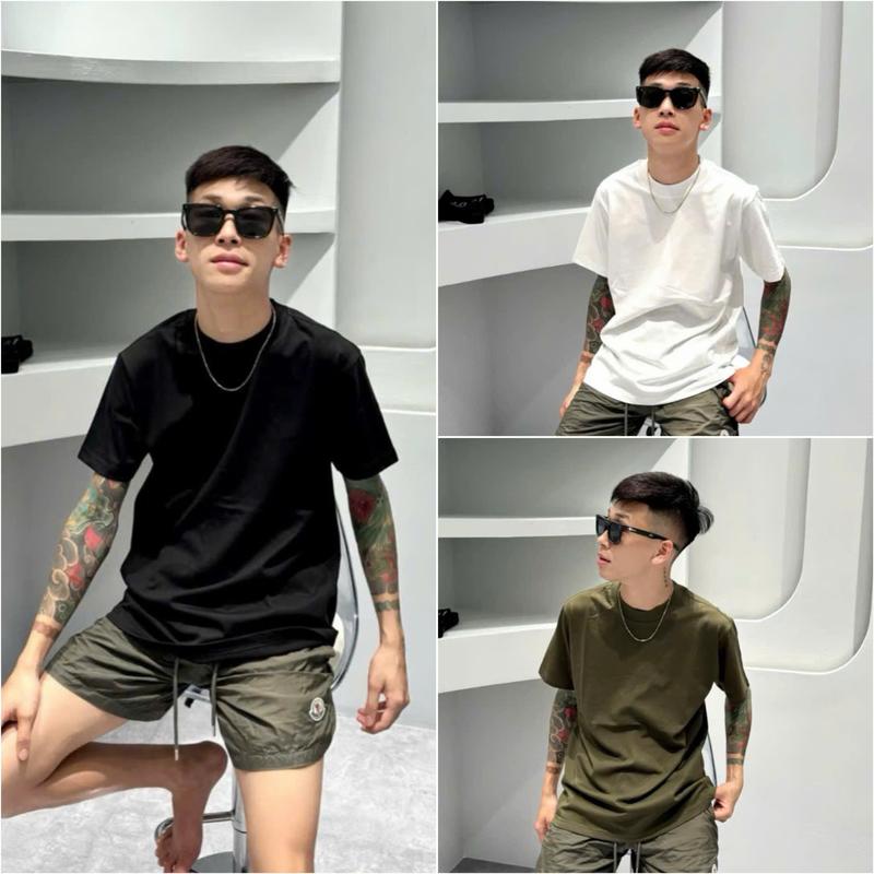 Áo Thun Nam Trơn Bản Cao Hai Màu Đen Trắng Chất Liệu Cotton 2 Chiều Thấm Hút Mồ Hôi