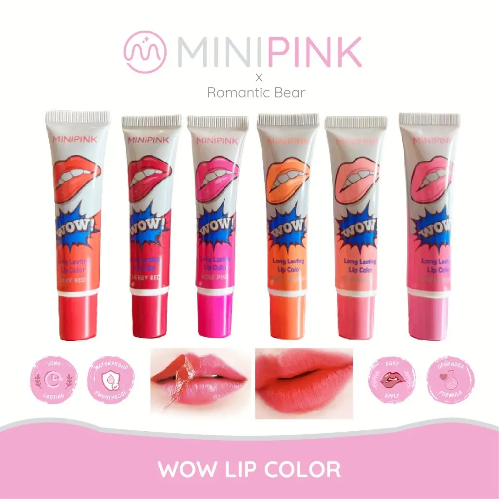 MINIPINK Lipstik Tattoo Lip Peel Off Lipstick Long Lasting Romantic Bear MP021