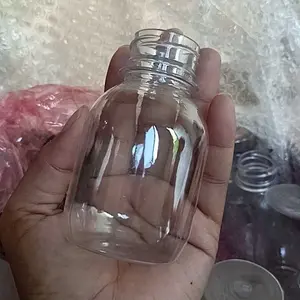 Botol Gendut + Tutup  Plastik Transparan Puding Sirup 100ml Gemuk 100 ml Puding Kecil Mungil Buncit Minuman Kemasan Koipi Susu Matcha Coklat 4x9 4,5x9 5x9 Ecer Repack Grosir MINIPACK