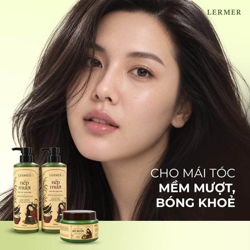 Combo 3 - Dầu Gội, Xả, Ủ Nếp Mượt Bồ Kết & Cám Gạo Lên Men, Ủ Bơ Bưởi – Chăm Sóc Tóc Khô Xơ, Mềm Mượt Dễ Chải
