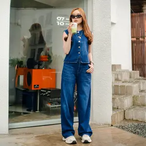 FARISA - Enzy Oneset - Jeans Katun - Jeans Jumbo - Hightwaist Loose Jeans