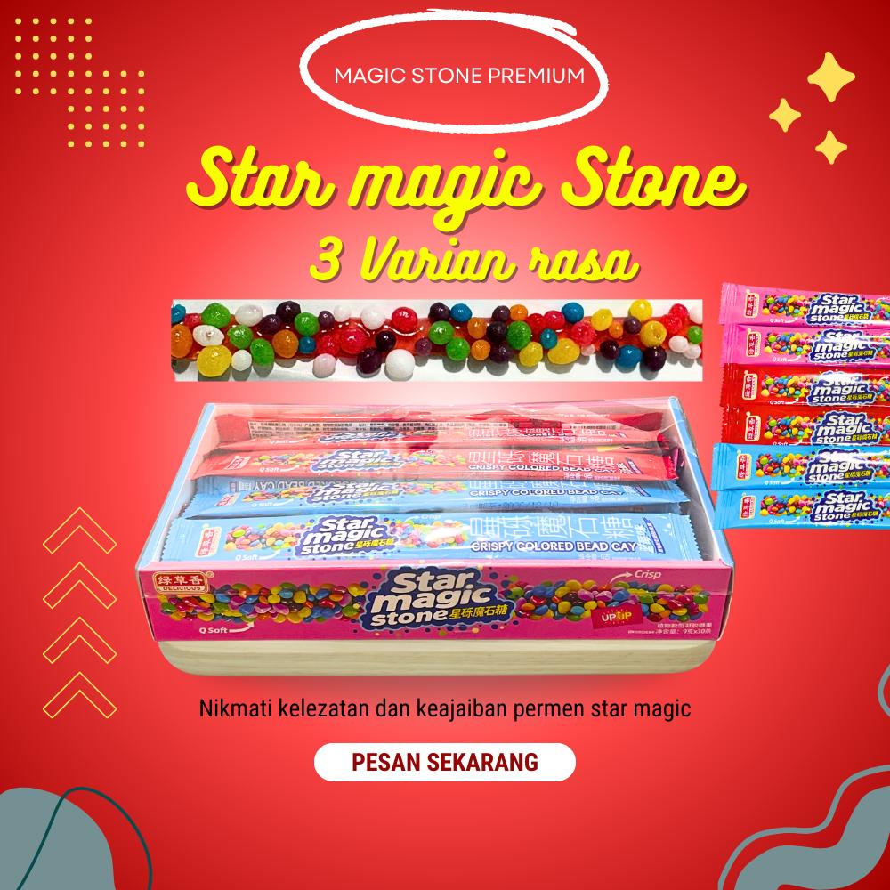 Star Magic Stone Candy Permen Asam Manis Meledak Visual Real Stone Aesthetic Sensasi Popping Mood Booster Party Snack Keren Crispy dan Pecerah Mood
