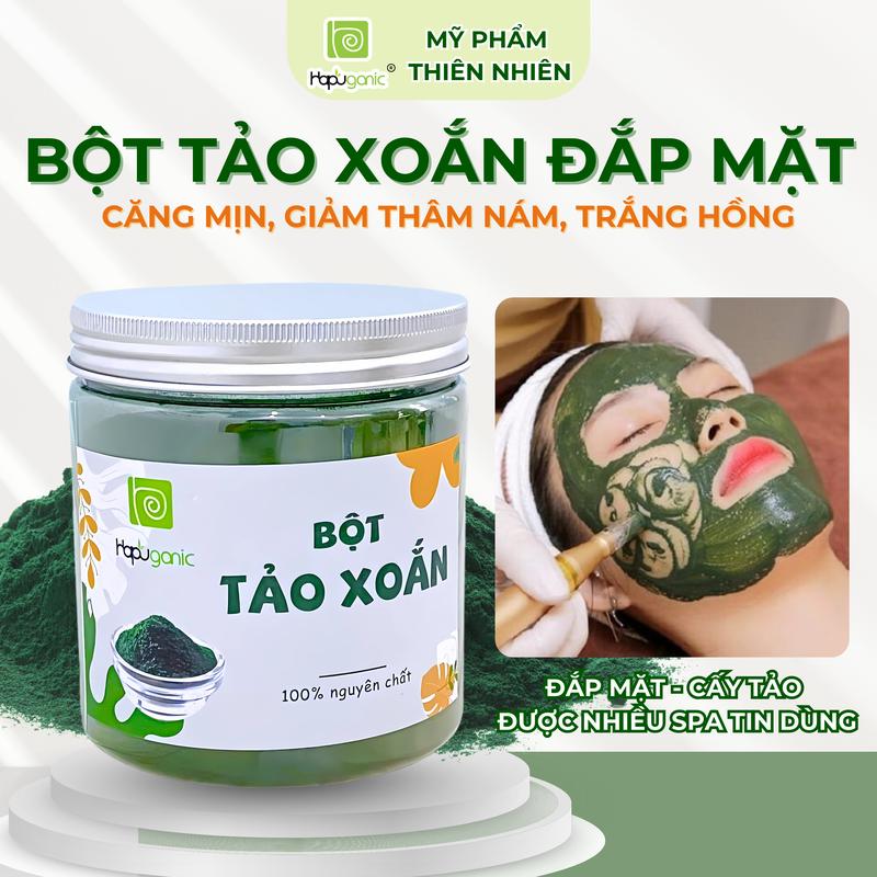  Bột Tảo Xoắn Cấy Tảo Đắp Mặt Spirulina Mặt Nạ Sáng Da Giảm Thâm Nám Giảm Mụn Hapuganic 300g 