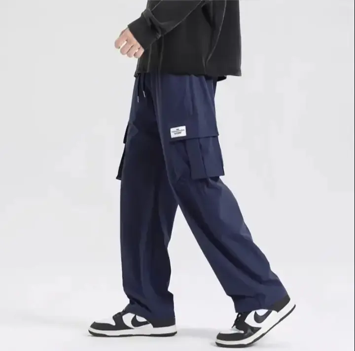 PROMO - CELANA PANJANG CARGO LONGGAR OVERSIZE BAGGY LOOSE PANTS PRIA KOREAN STYLE Hitam 4