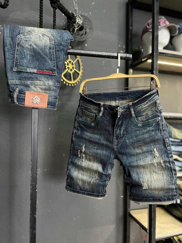 [3 Mẫu Quần Short Jean JD622-JD693-JD622-Q ] Quần Short Jeans Nam Màu Xanh Đậm & Xanh Was Mạng Chỉ Thêu &Xanh Was Gân Rách Túi Viền Chỉ Đỏ Mẫu Mới QS1990-QS2031-QS2137