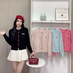 FUGUI Cardigan Wanita Rajut Halus Kancing Love 7490 Outer Soft Knit dengan Pilihan Warna Menarik dan Desain Elegan