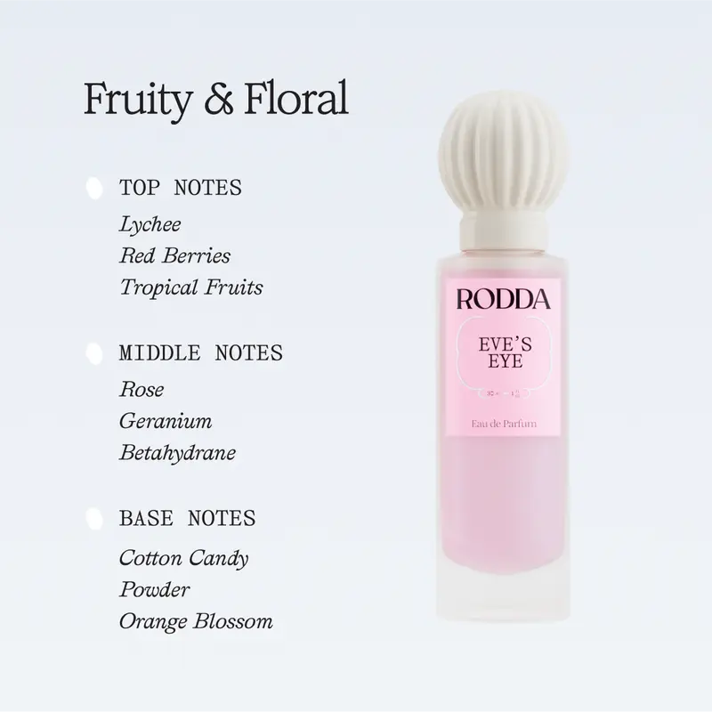 RODDA Eve's Eye Eau De Perfume 30ml - Parfum Rambut Spray untuk Melembabkan Rambut Kering, Pewangi rambut, Wangi Tahan Lama - Notes Lychee, Fruity Floral - Playful and Elegant 2