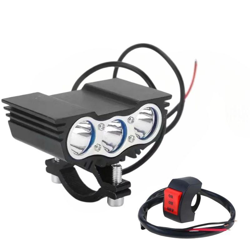 Paket lampu sorot led 3mata Owl + saklar 3mode on off 30watt 12-24volt lampu tembak sorot motor universal 1