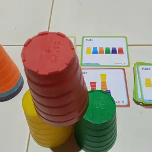 Mainan Susun Gelas [Isi 6 + Kartu] Stacking Cup Mainan Edukasi Menyusun Cangkir | FIDDLO Cup Stacker