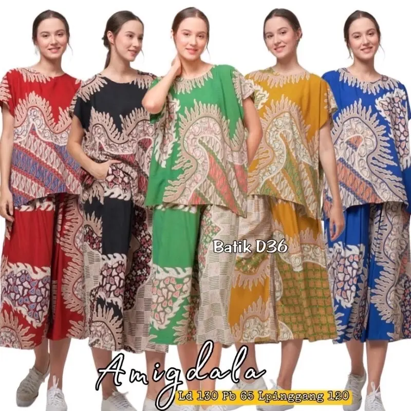 SEMERBAK BATIK ORI ONE SET RAYON PREMIUM AMIGDALA | SETELAN CELANA PANJANG LENGAN PENDEK PREMIUM