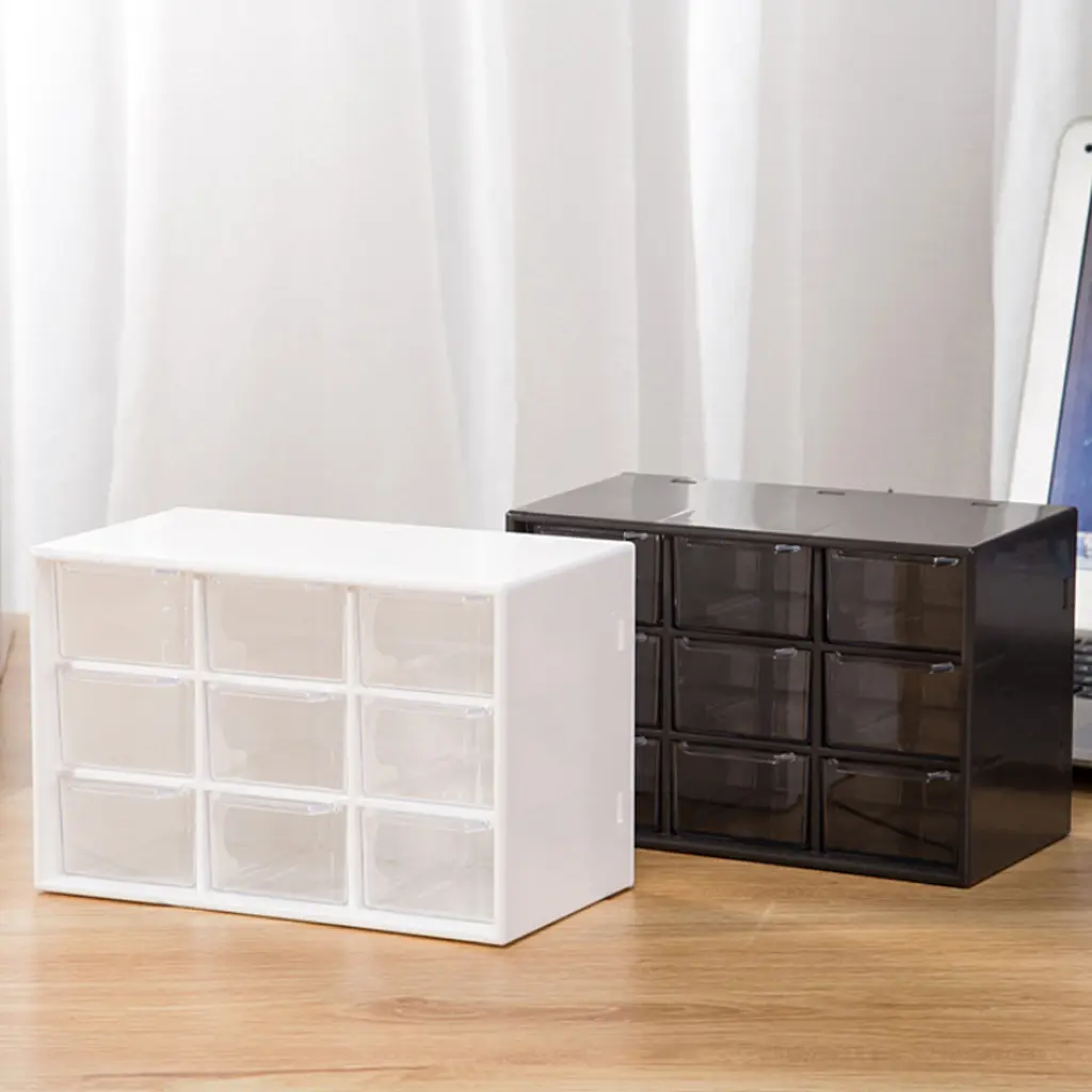 Tủ Đựng Đồ, Hộp Đựng Ngăn Kéo 9 Ngăn, 3 Tầng, Hộp Sắp Xếp Đồ Lặt Vặt