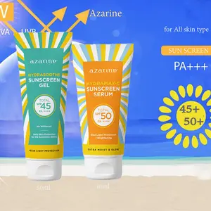 Azarine Hydramax-C Sunscreen SerumSPF50 PA++++ 40ml/Hydrasoothe Sunscreen Gel SPF45PA++++ 50ml Perlindungan matahari yang sangat efektif