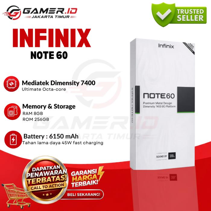 Gambar Infinix NOTE 60 5G [8GB/256GB] Mediatek Dimensity 7400 Ultimate 6150mAh 45W Fast Charging 6.78" AMOLED Android 16 Garansi 1 Tahun - FIZZ BLUE, Phone Only, Special Price dari GAMER ID JAKARTA TIMUR Kota Administrasi Jakarta Timur Tokopedia