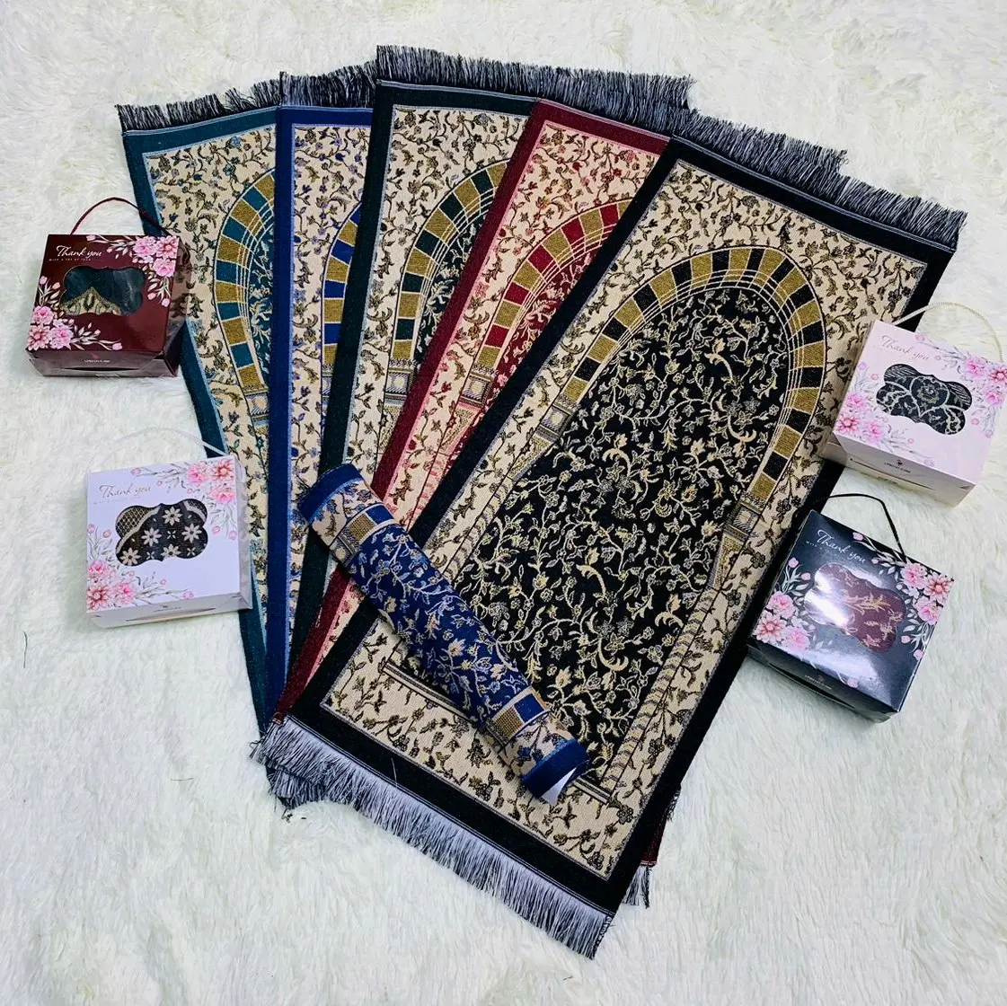 Sejadah Tenun Turkey Design Al Raudah With Box Size ( 35x70 )