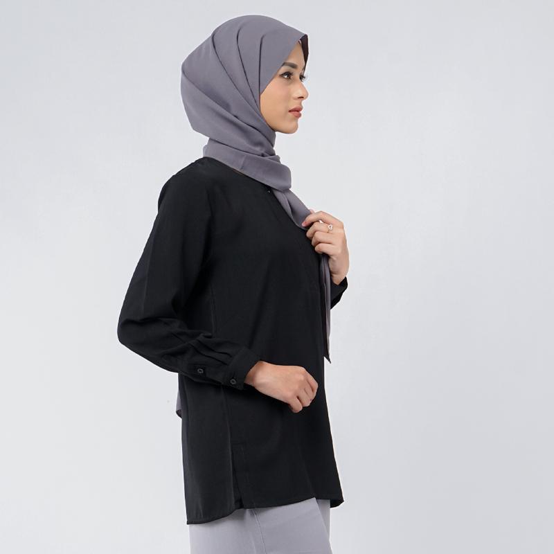 Sekido Mamica Blouse Busui Friendly Wollycrepe Hitam 1