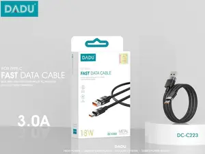 DADU Kabel USB-TYPEC DC-C223 3.0A 18W Fast Data Cable dengan PC Wassals Tahan Api untuk Pengisian Cepat