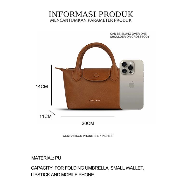 【CARRIEKOLLER】 Tas Selempang Retro Wanita Tas Bahu PU Women's Shoulder Bag