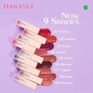 Hanasui Now Shades Lipstik 9 Warna Terbaru 01 Cherry 02 Peachy 03 Ruby 04 Sweet 05 Coral 06 Bloody 07 Copper 08 Rosy 09 Dreamy